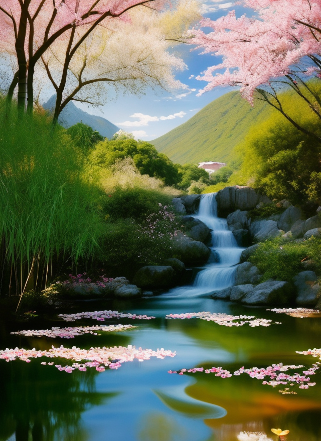 赏春日溪流美景风景电脑壁纸