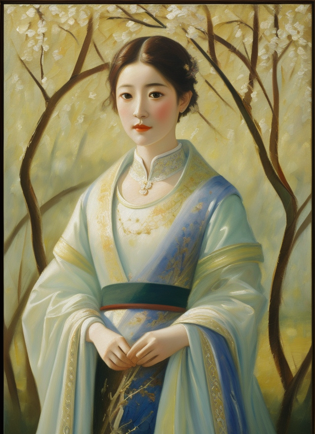 古装人物优雅形象中国风宣传画