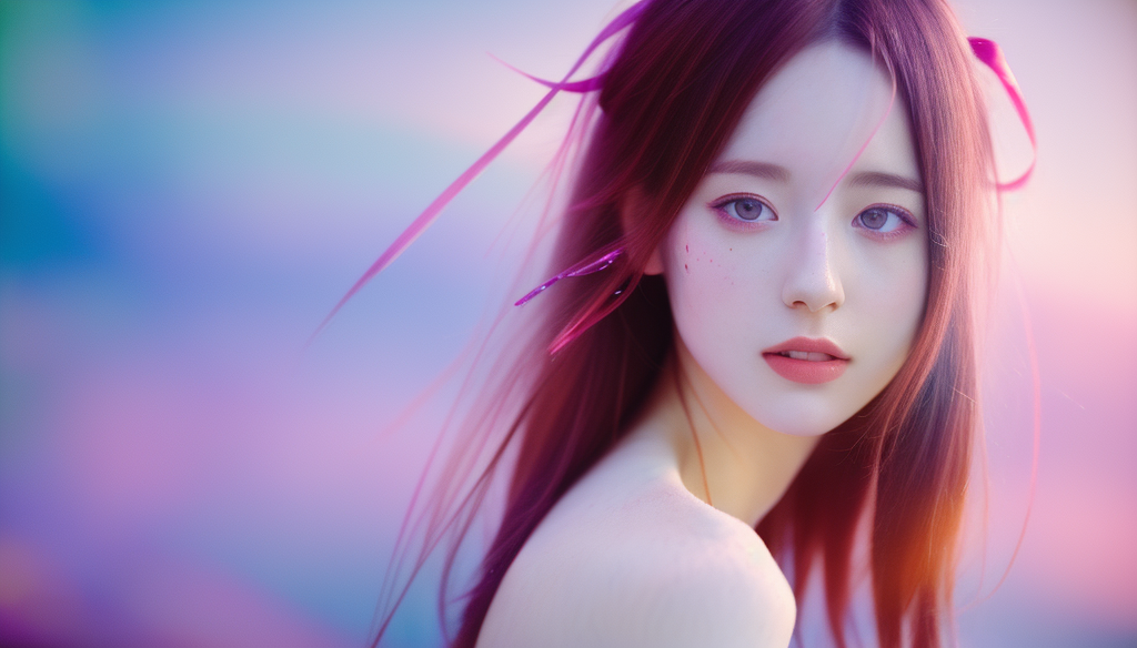 长发女子的唯美形象手机电脑壁纸