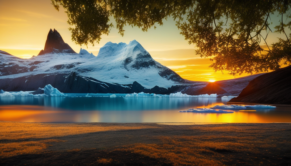 壮丽雪山湖泊美景电脑壁纸素材