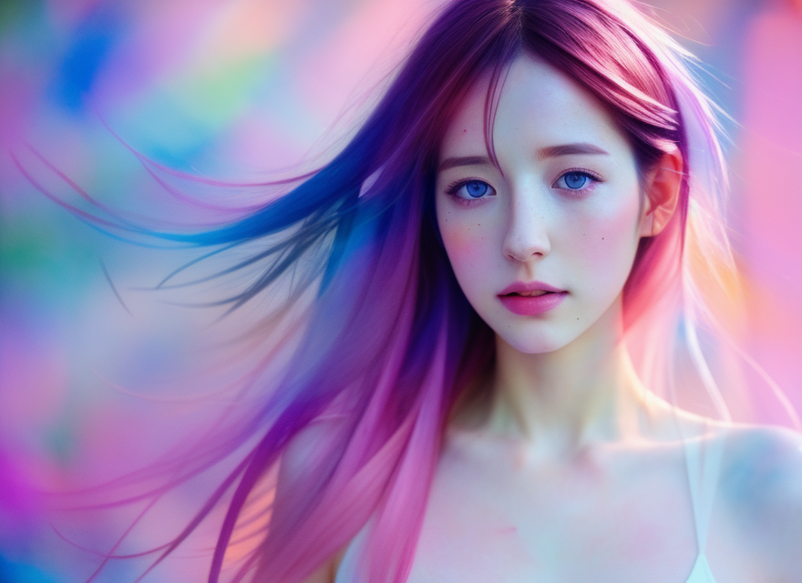 粉紫发色美女 时尚电脑壁纸独特魅力