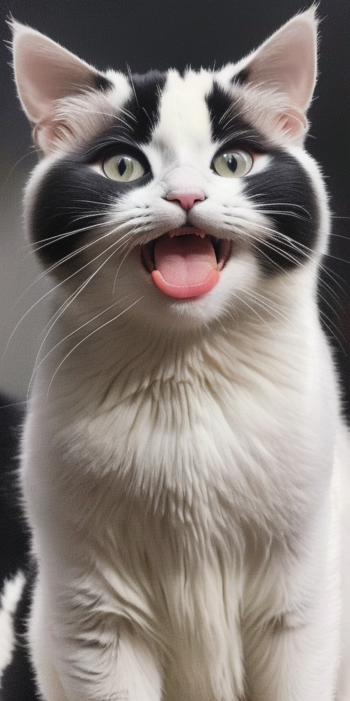 可爱猫咪张嘴表情超萌手机壁纸