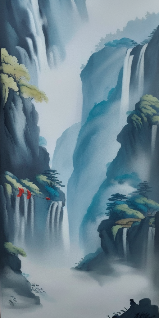 水墨风格山川图电脑壁纸素材