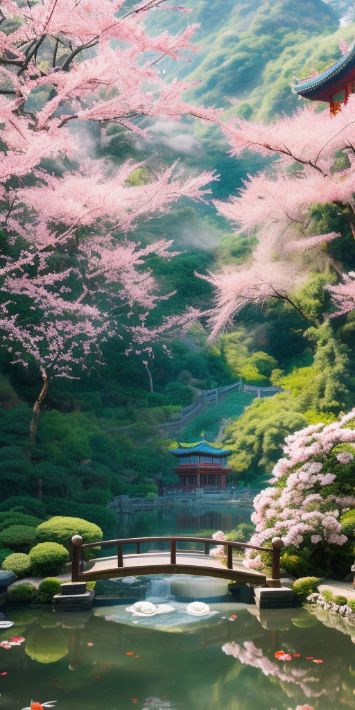 春日湖泊美景图手机电脑壁纸素材