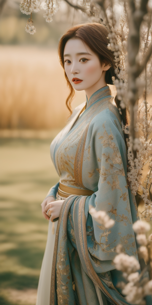 身着精美古装的女子古典优雅之美