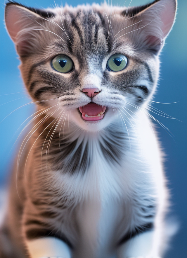 可爱猫咪张着嘴巴 萌趣宠物高清壁纸