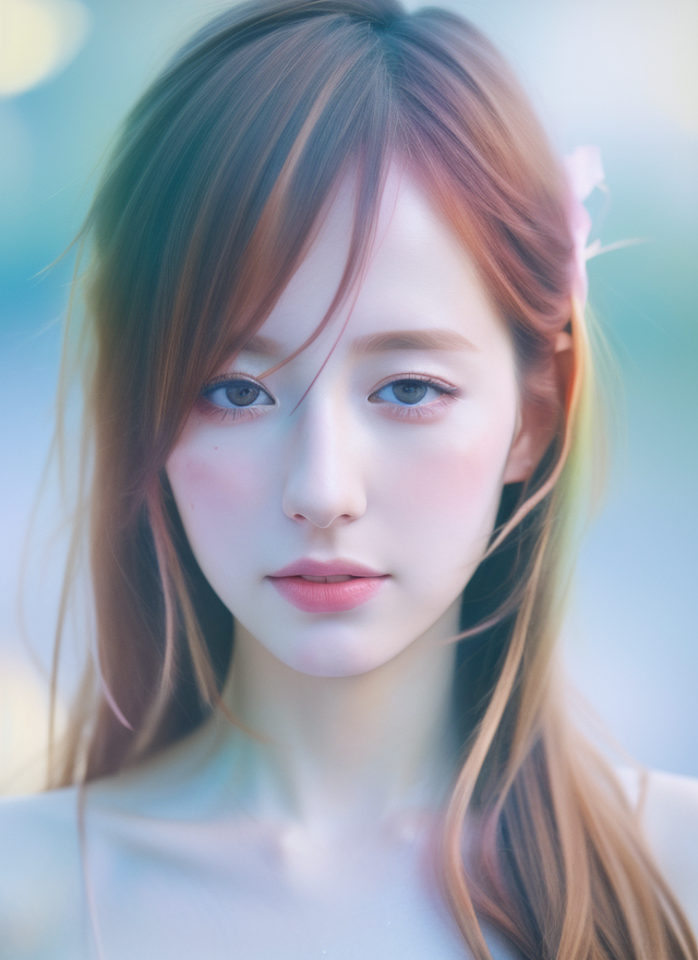 长发飘飘的清新美女手机壁纸