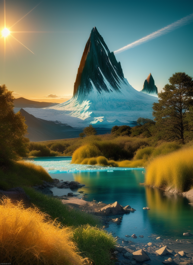 壮丽雪山下的清澈湖泊自然风景电脑壁纸