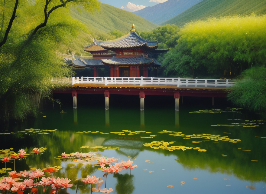 古色古香的中式古建筑风景电脑壁纸