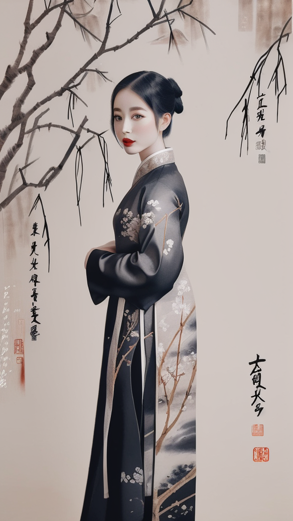 古装女子优雅汉服形象 文艺手机壁纸