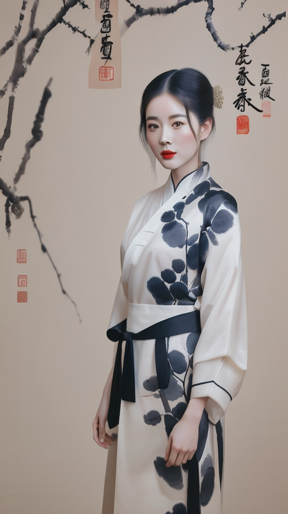 水墨风古装人物图手机电脑壁纸